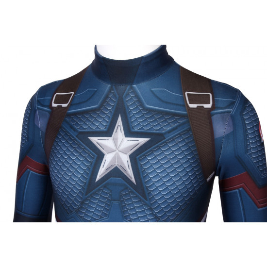 Avengers Endgame Captain America Mono Zentai 3D para Niños