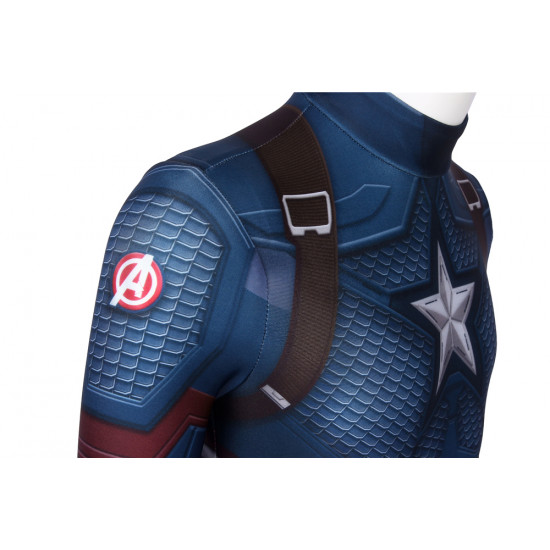 Avengers Endgame Captain America Mono Zentai 3D para Niños