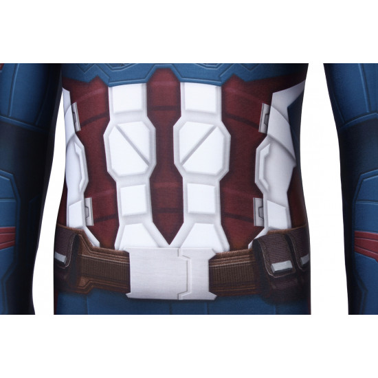 Avengers Endgame Captain America Mono Zentai 3D para Niños