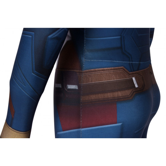 Avengers Endgame Captain America Mono Zentai 3D para Niños