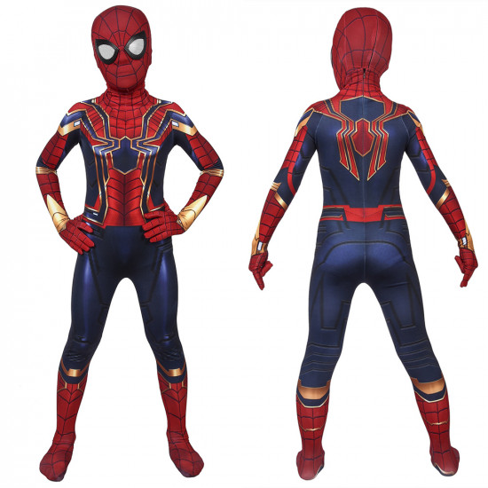 Avengers Endgame Iron Spiderman Mono Zentai 3D para Niños