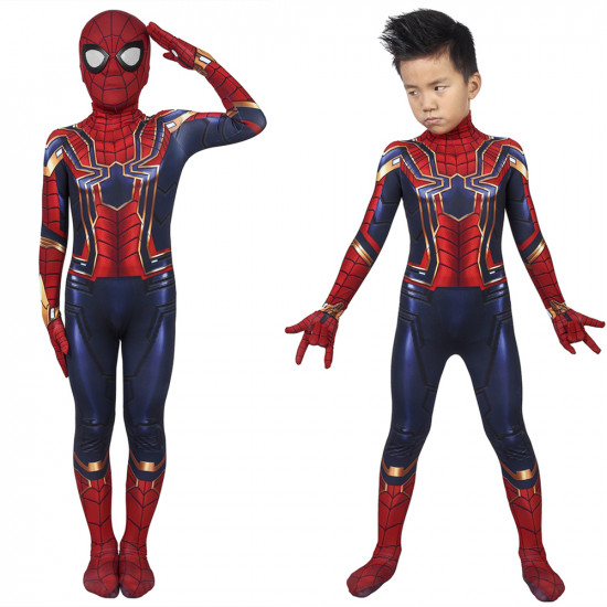 Avengers Endgame Iron Spiderman Mono Zentai 3D para Niños