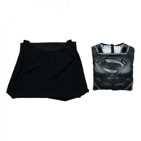 Justice League Superman Mono Negro de Cosplay con Capa