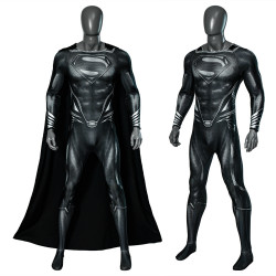 Justice League Superman Mono Negro de Cosplay con Capa