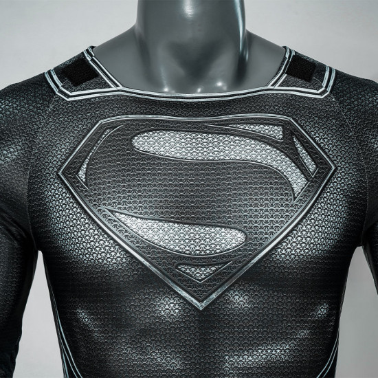 Justice League Superman Mono Negro de Cosplay con Capa