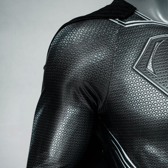 Justice League Superman Mono Negro de Cosplay con Capa