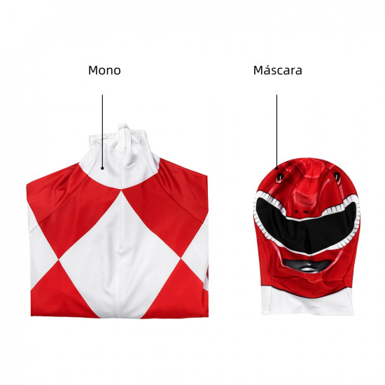 Power Rangers Jason Rojo Ranger Mono de Cosplay para Niños