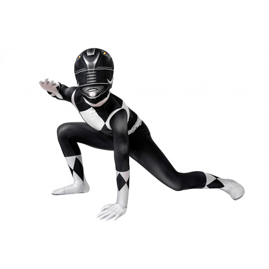 Power Rangers Zack Negro Ranger Mono de Cosplay para Niños