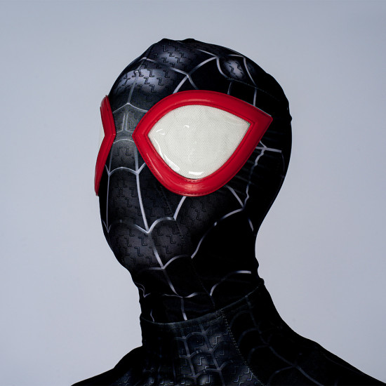 PS5 Spider-Man Miles Morales Mono Negro de Cosplay