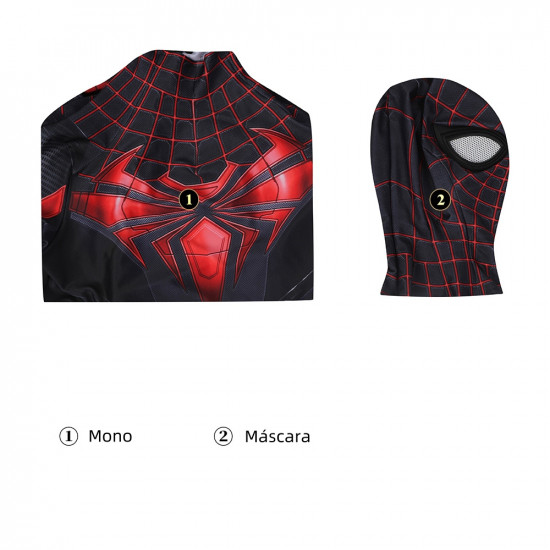 PS5 Spider-Man Miles Morales Traje Técnico Avanzado Mono de Cosplay