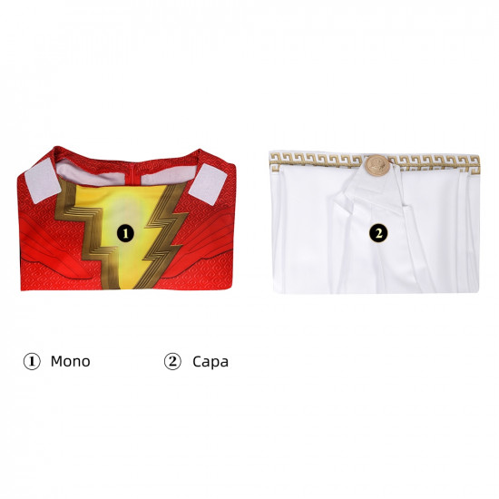 Shazam Fury of the Gods Shazam Mono con Capa de Cosplay