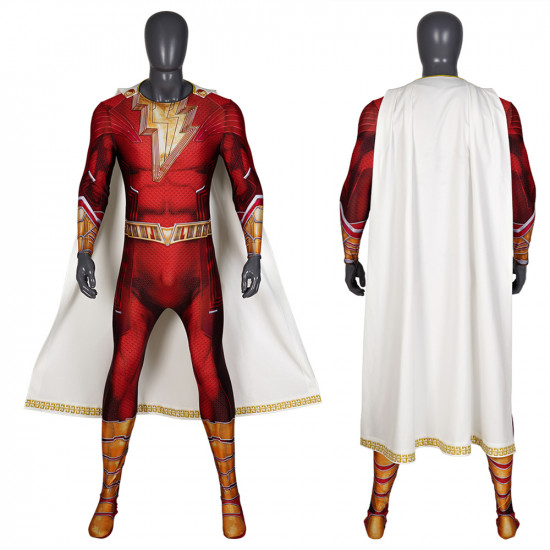 Shazam Fury of the Gods Shazam Mono de Cosplay con Capa