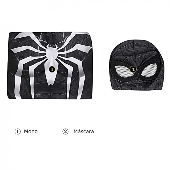 Spider-Man Miles Morales Symbiote Mono Traje Negro